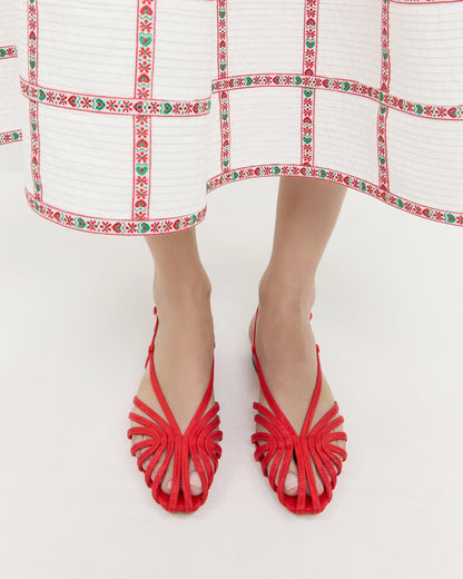 Loeffler Randall Great Value - Devon Red Moiré Slingback Sandal