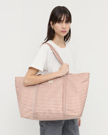 Loeffler Randall Signature - Dina Brown Gingham Travel Tote