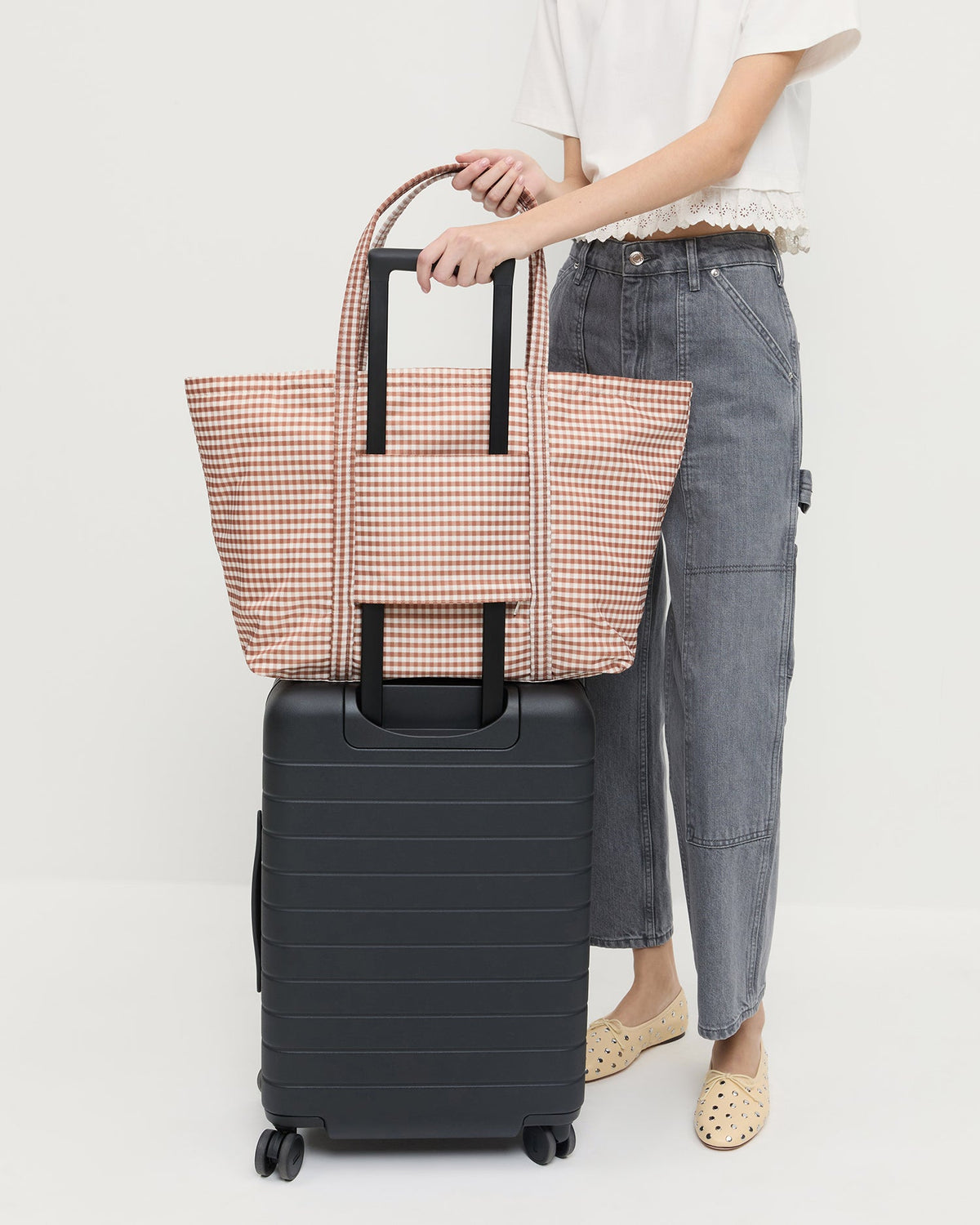 Loeffler Randall Signature - Dina Brown Gingham Travel Tote