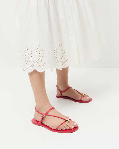 Loeffler Randall Special Offer - Lara Red Leather Sandal