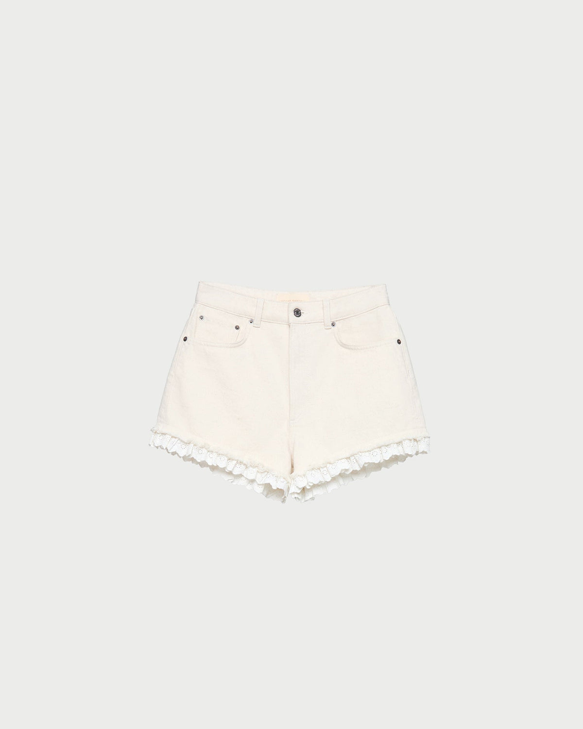 Loeffler Randall Latest - Kay Lace-Trimmed Denim Shorts