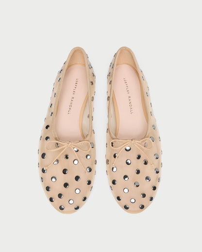 Loeffler Randall Everyday - Landon Caramel/Silver Mesh Ballet Flat