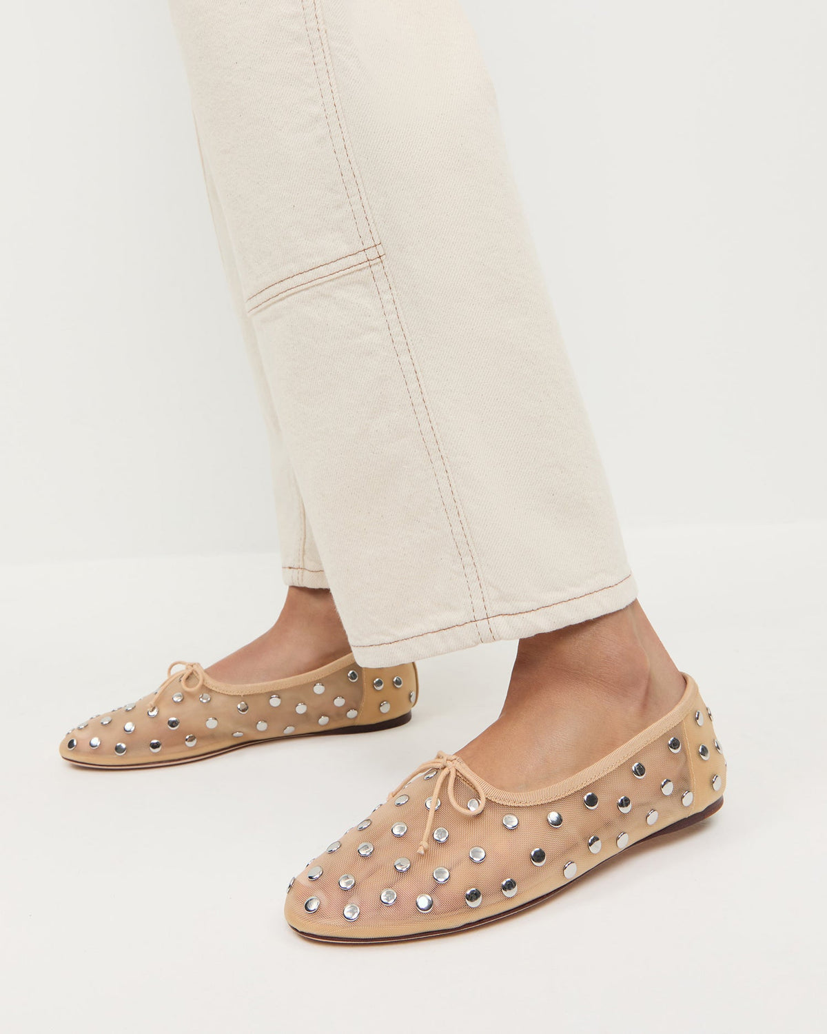 Loeffler Randall Everyday - Landon Caramel/Silver Mesh Ballet Flat