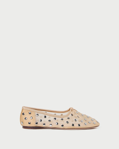 Loeffler Randall Everyday - Landon Caramel/Silver Mesh Ballet Flat