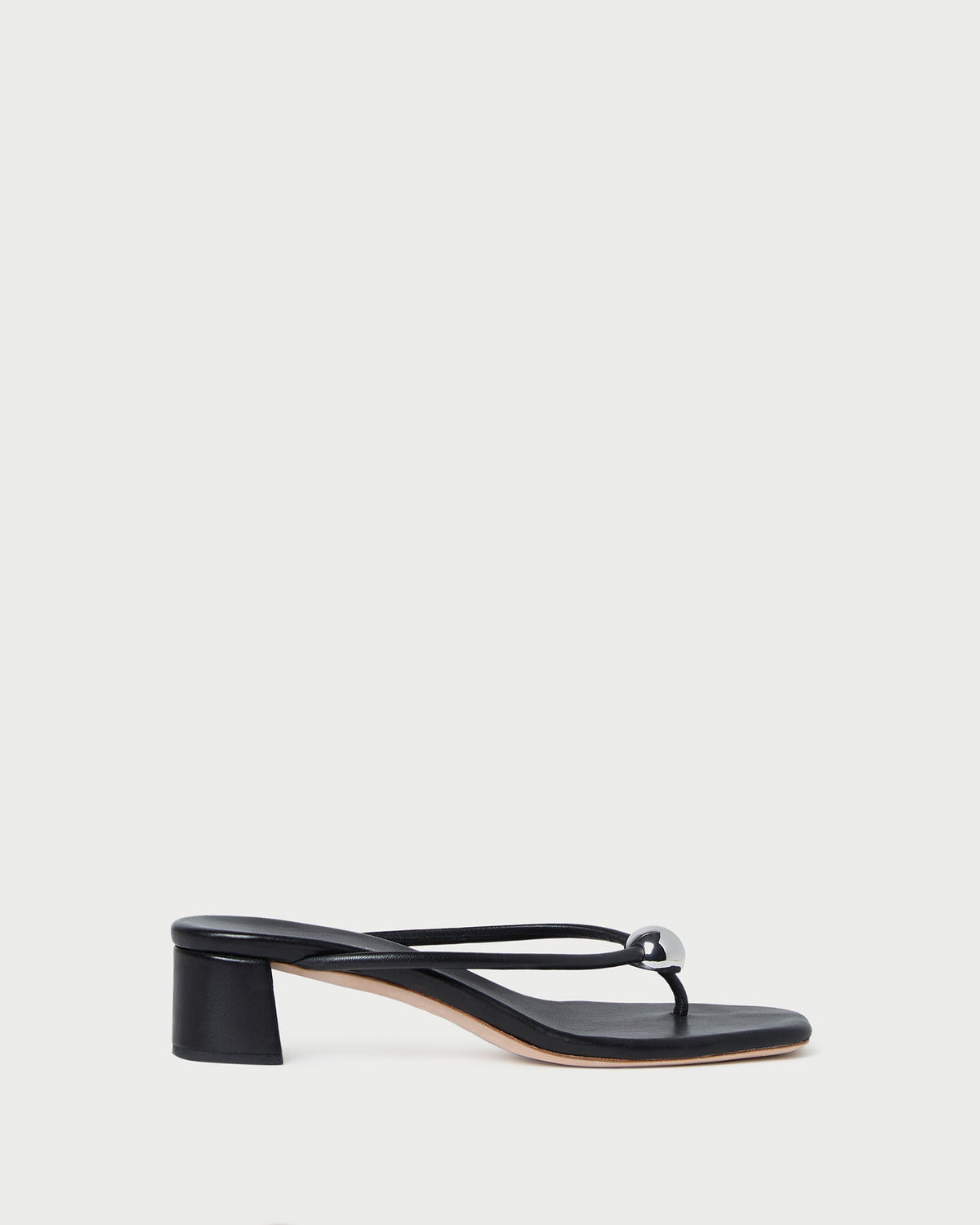 Loeffler Randall Sale - Odessa Black Leather Heeled Sandal