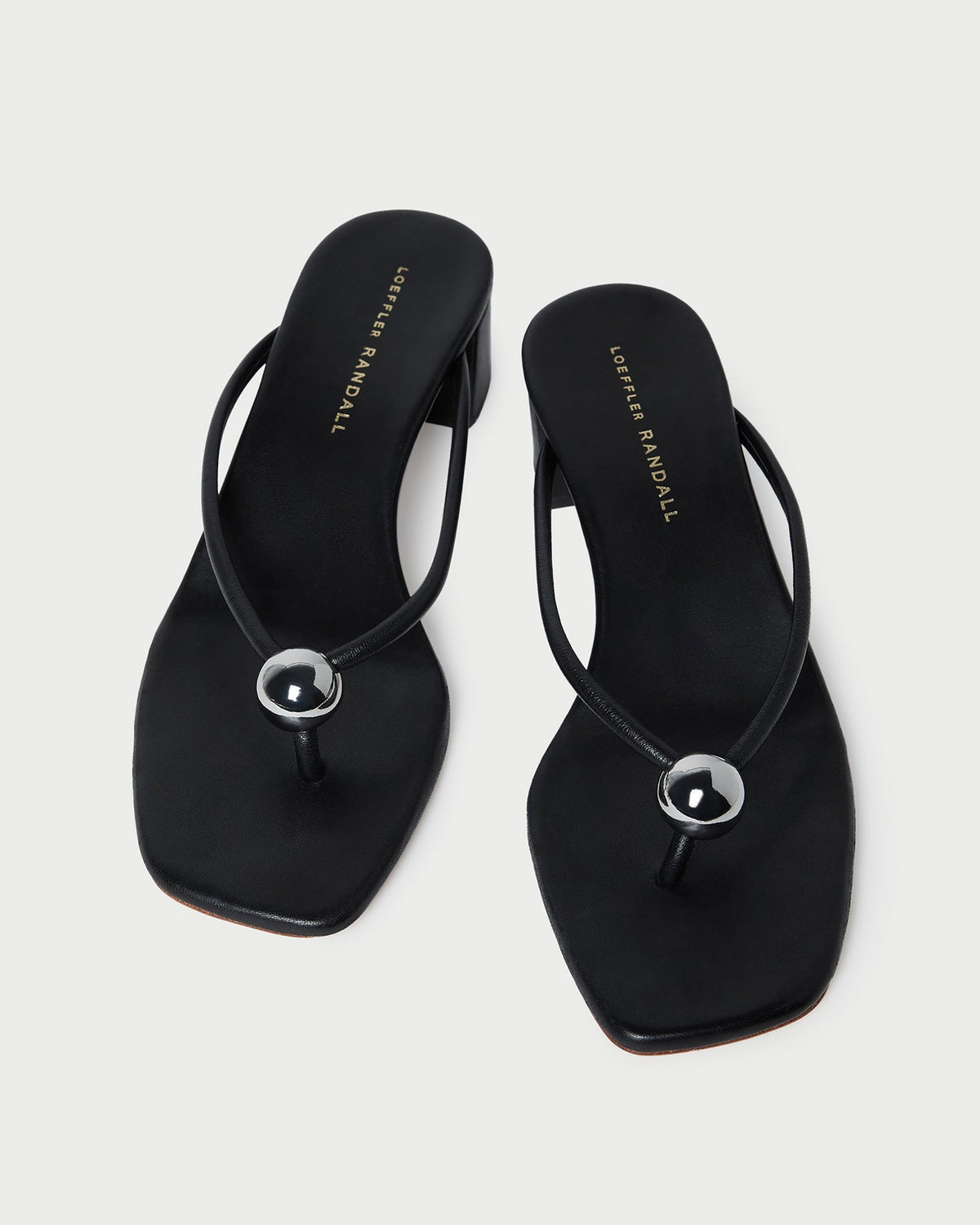 Loeffler Randall Sale - Odessa Black Leather Heeled Sandal
