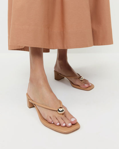 Loeffler Randall Deals - Odessa Dune Leather Heeled Sandal