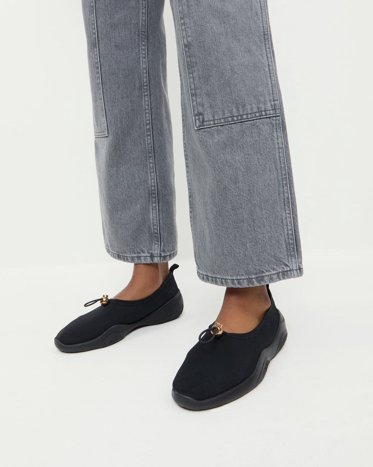 Loeffler Randall Signature - Raina Black Mesh Flat
