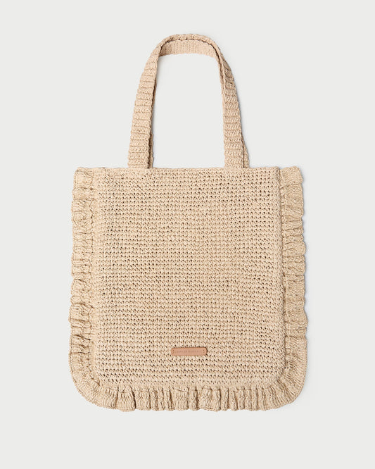 Loeffler Randall Featured - Justine Natural Crochet Ruffle Tote