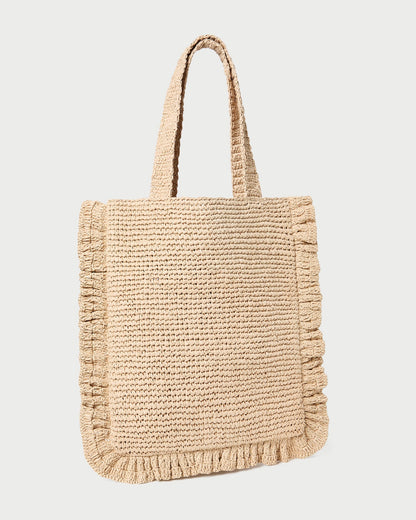Loeffler Randall Featured - Justine Natural Crochet Ruffle Tote