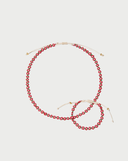 Loeffler Randall Latest - Flora Red/White Beaded Set
