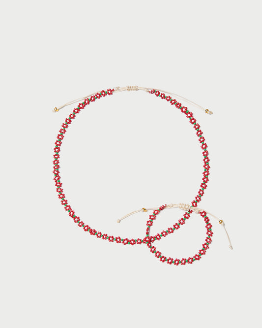 Loeffler Randall Latest - Flora Red/White Beaded Set