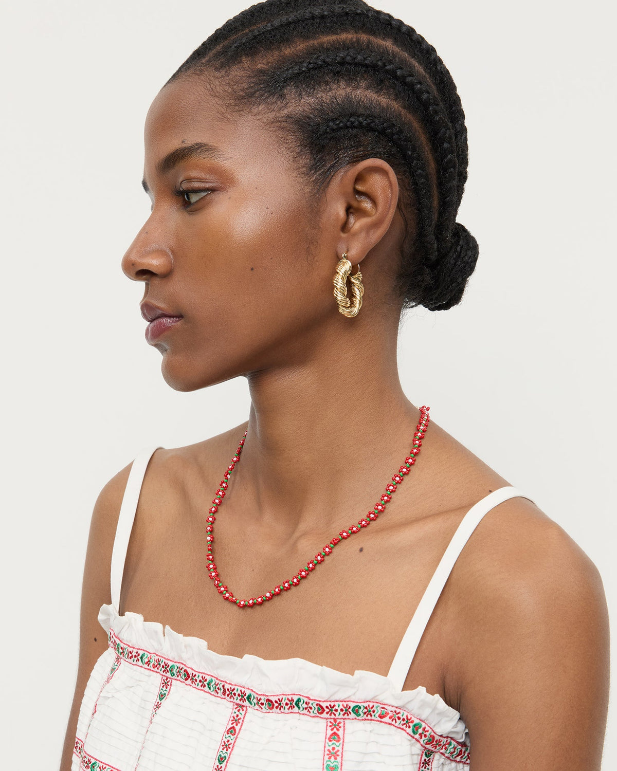 Loeffler Randall Latest - Flora Red/White Beaded Set