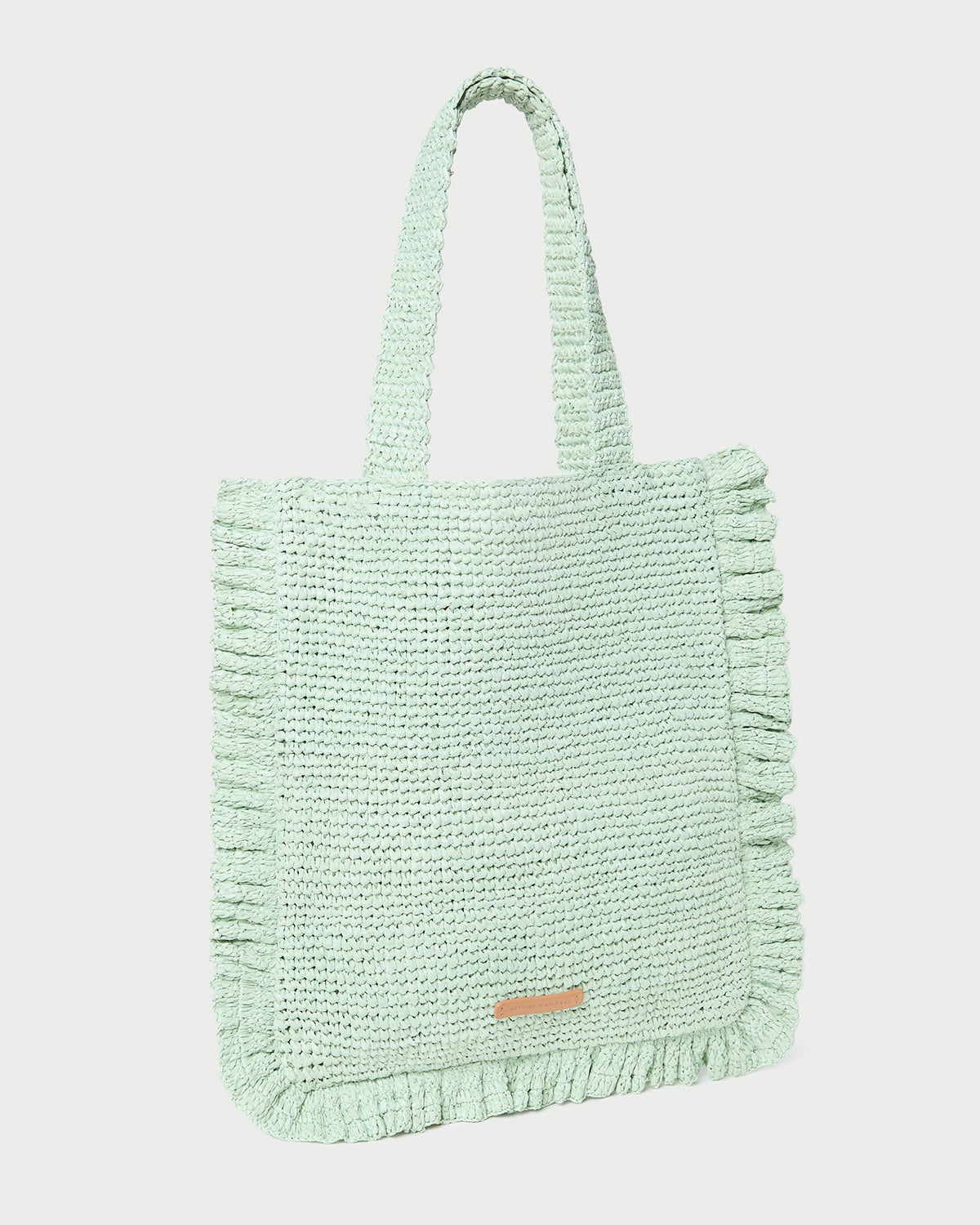 Loeffler Randall Special Offer - Justine Mint Crochet Ruffle Tote