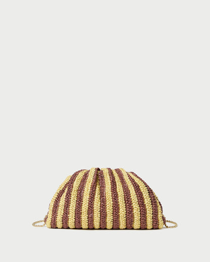 Loeffler Randall Featured - Bailey Brown/Butter Stripe Dome Clutch
