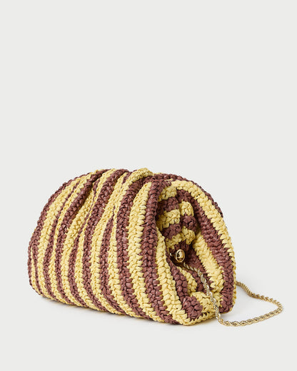 Loeffler Randall Featured - Bailey Brown/Butter Stripe Dome Clutch