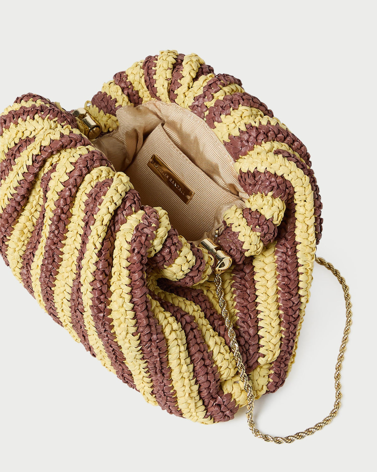 Loeffler Randall Featured - Bailey Brown/Butter Stripe Dome Clutch