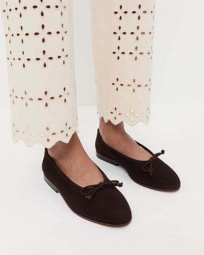 Loeffler Randall Premium - Noelle Brown Suede Ballet Flat
