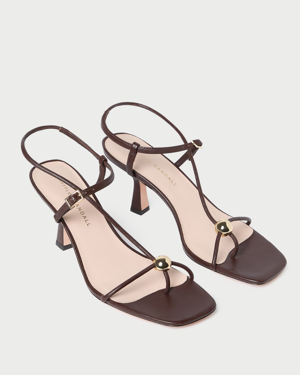 Loeffler Randall Featured - Triana Espresso Leather Mid-Heel Sandal