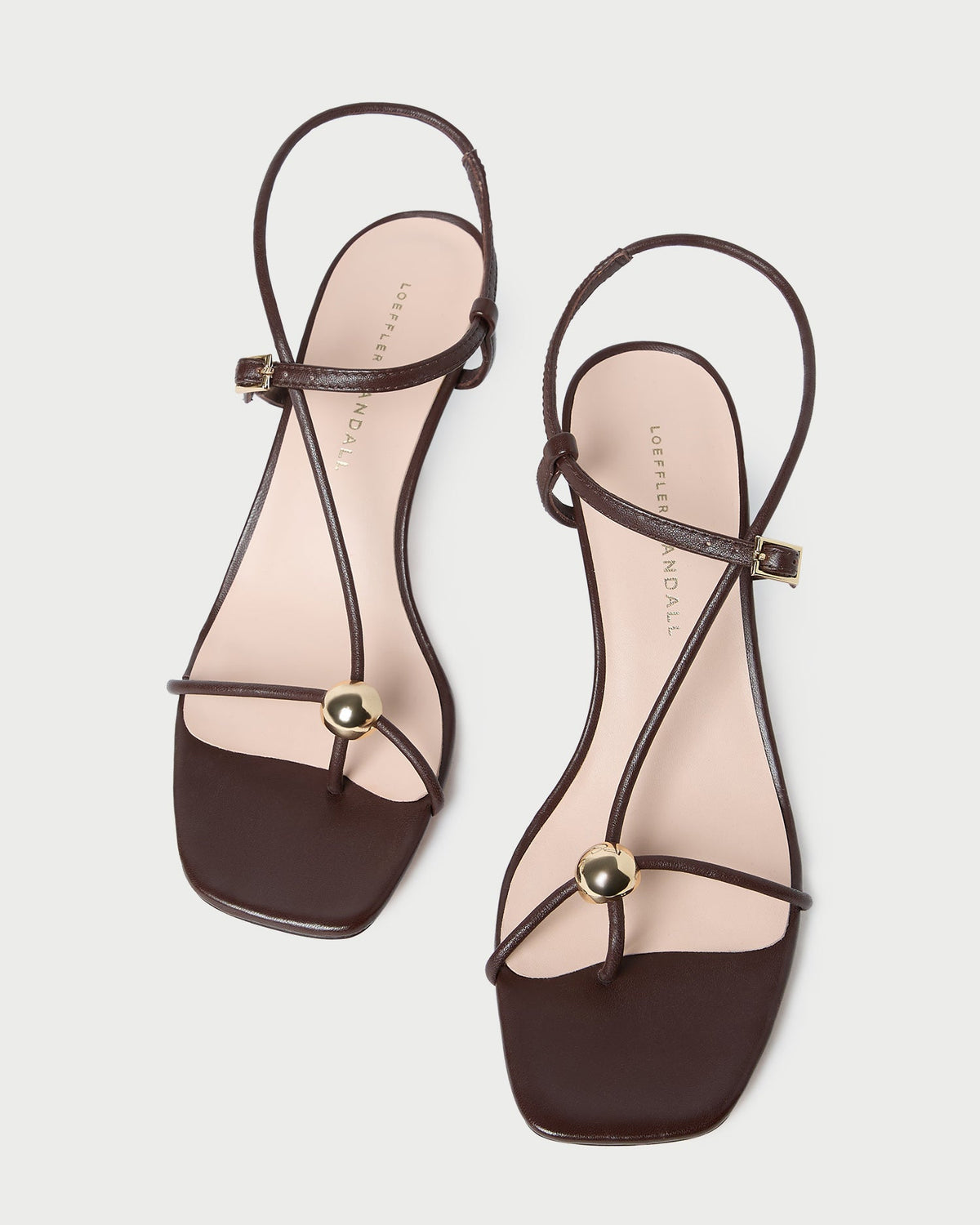 Loeffler Randall Featured - Triana Espresso Leather Mid-Heel Sandal