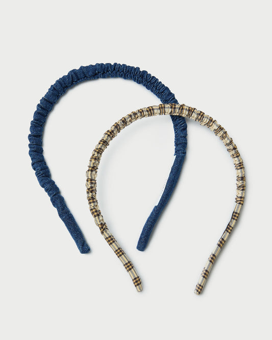 Loeffler Randall Smart Buy - Sabine Denim/Butter Plaid Headband Set