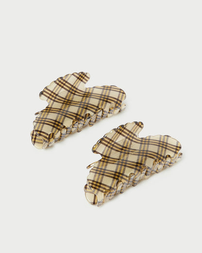 Loeffler Randall Popular - Yuri Butter Plaid Hair Clip Set