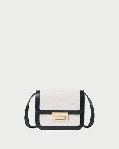 Loeffler Randall Latest - Desi Black/Natural Canvas Crossbody