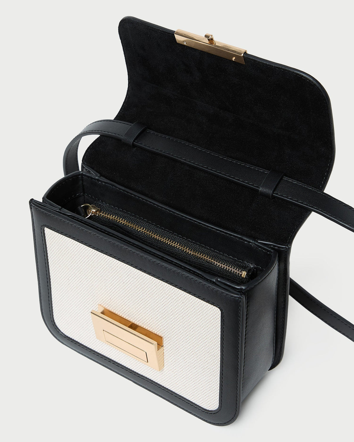 Loeffler Randall Latest - Desi Black/Natural Canvas Crossbody