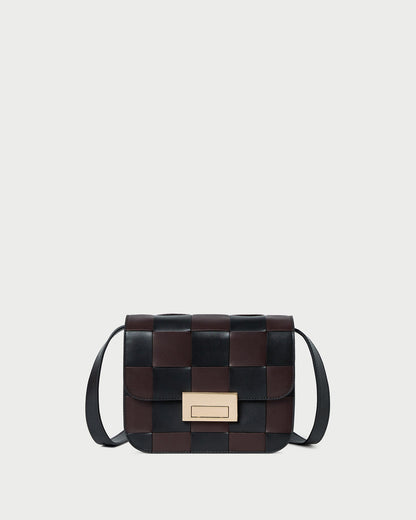 Loeffler Randall Great Value - Desi Black/Espresso Woven Leather Crossbody
