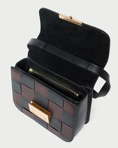 Loeffler Randall Great Value - Desi Black/Espresso Woven Leather Crossbody