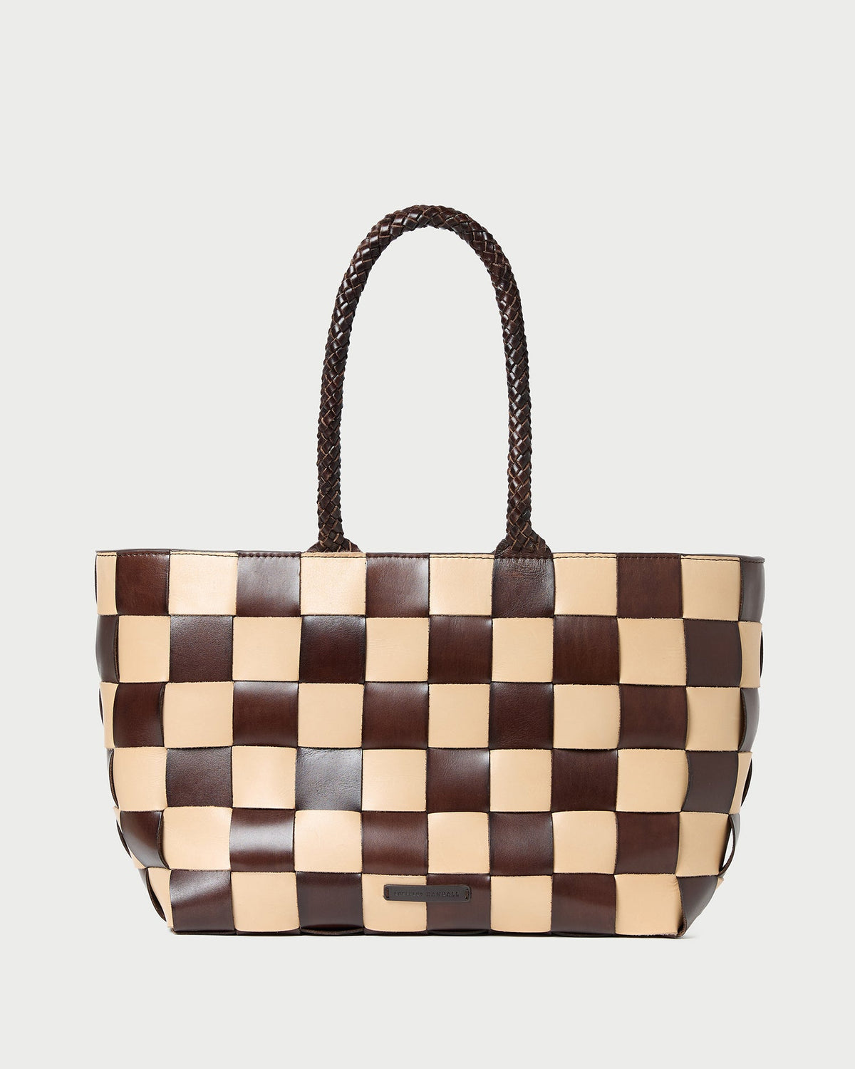 Loeffler Randall Classic - Klara Brown/Butter Woven Leather Tote