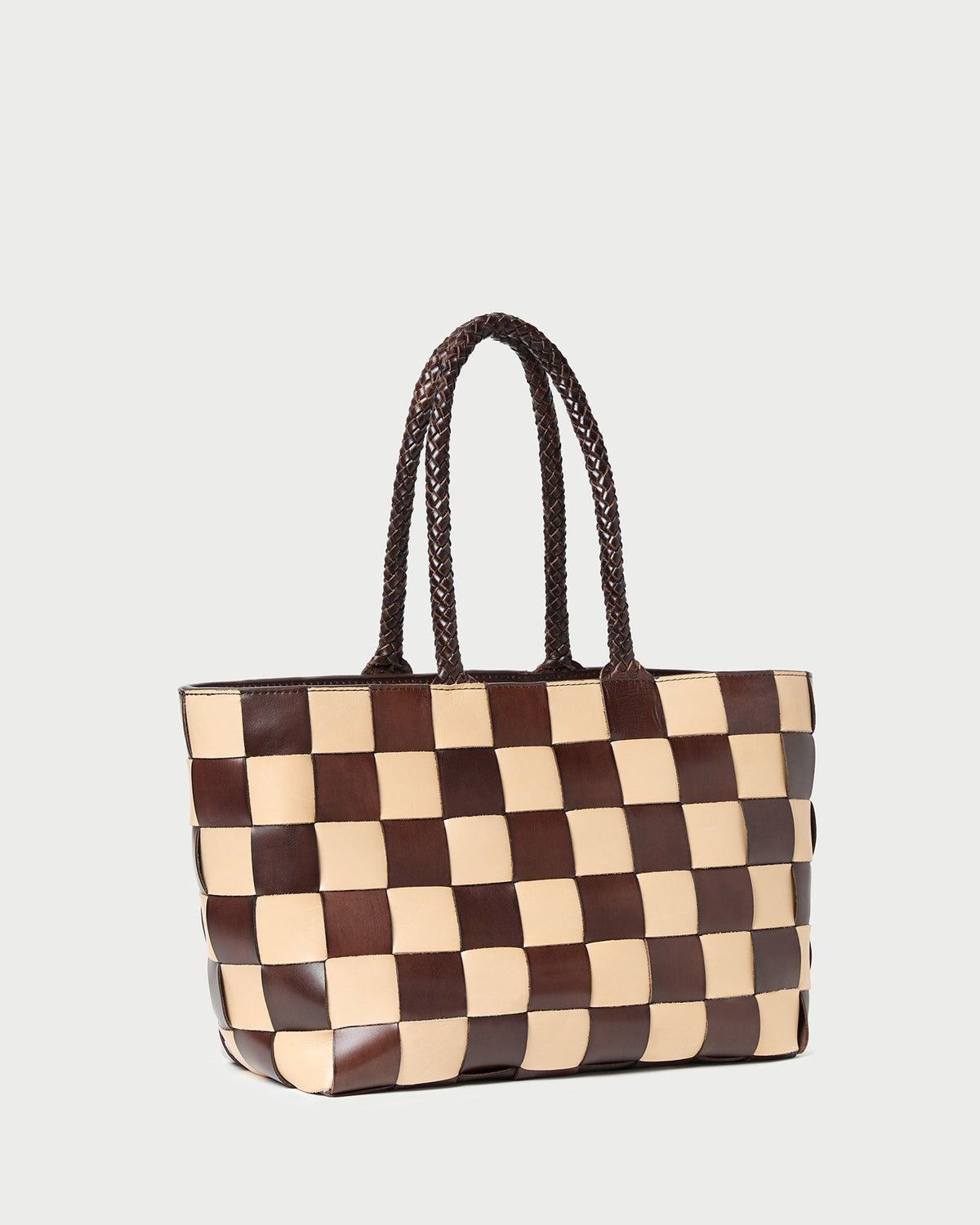 Loeffler Randall Classic - Klara Brown/Butter Woven Leather Tote