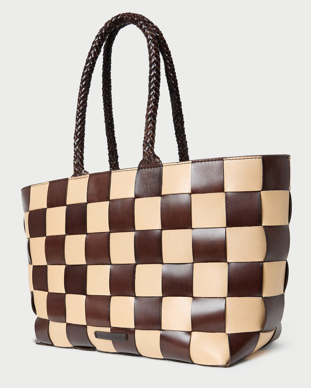 Loeffler Randall Classic - Klara Brown/Butter Woven Leather Tote
