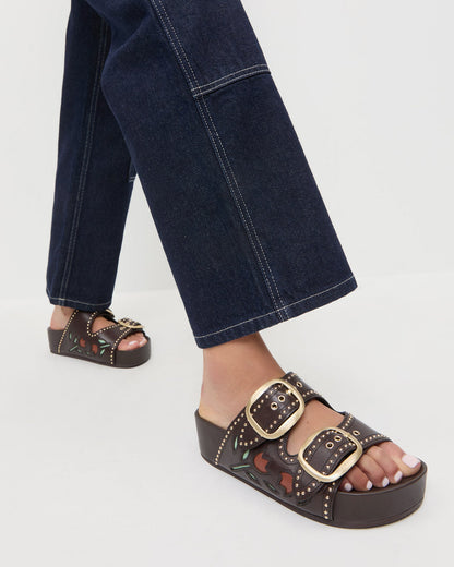 Loeffler Randall Discount - Eve Brown Tulip Two-Band Sandal