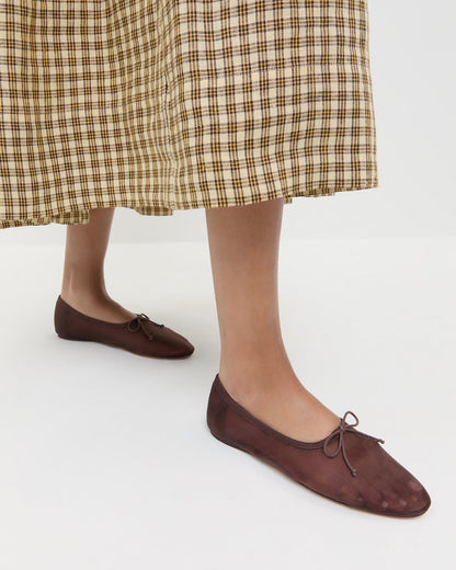 Loeffler Randall Trending - Landon Chocolate Mesh Ballet Flat