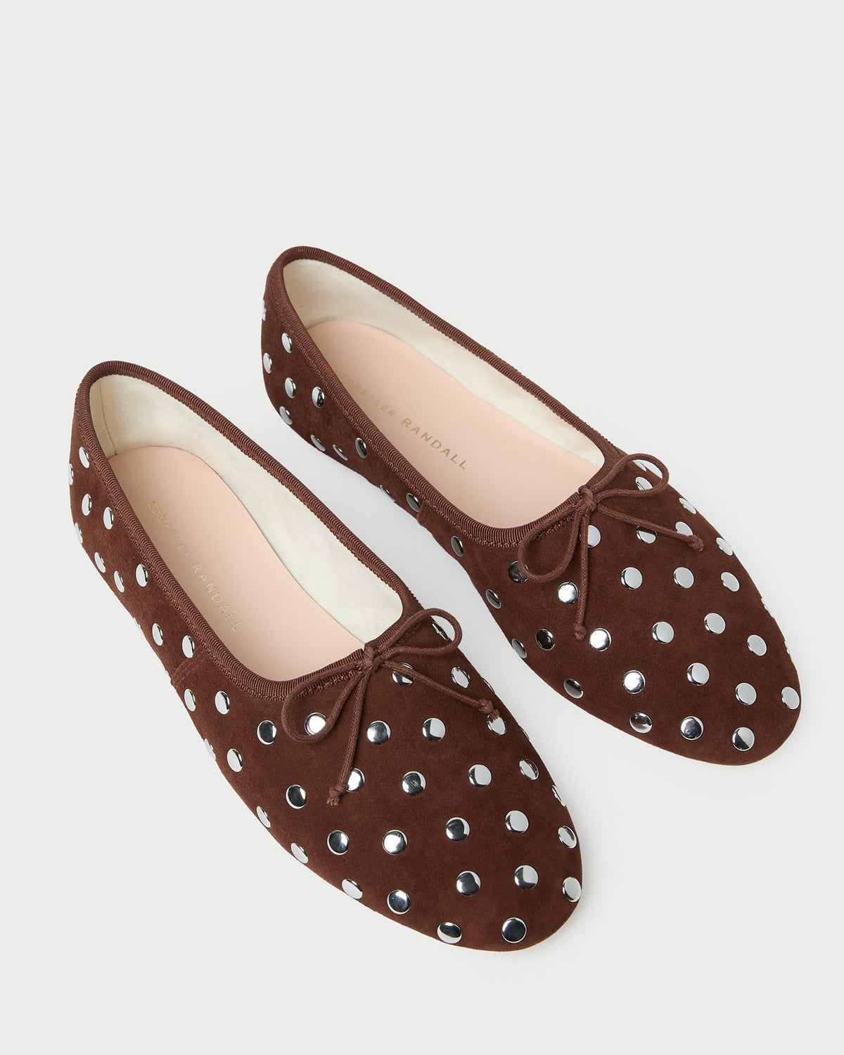 Loeffler Randall Exclusive - Landon Espresso/Silver Suede Ballet Flat