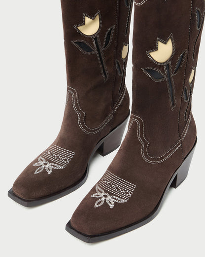 Loeffler Randall Trusted - Wilder Brown Suede Tulip Boot