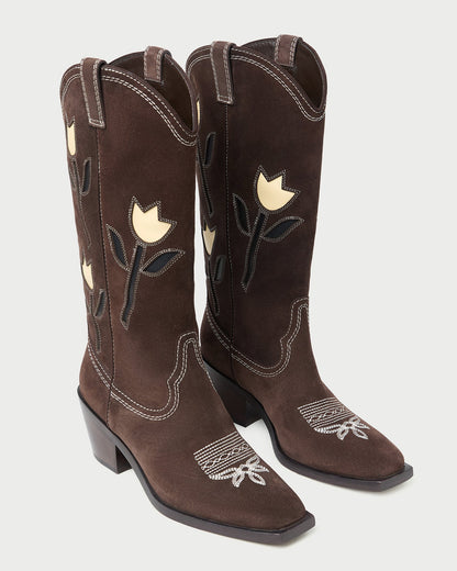 Loeffler Randall Trusted - Wilder Brown Suede Tulip Boot