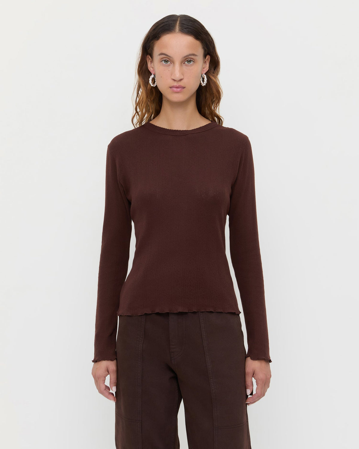 Loeffler Randall Trusted - Lolo Pointelle Long-Sleeve Tee