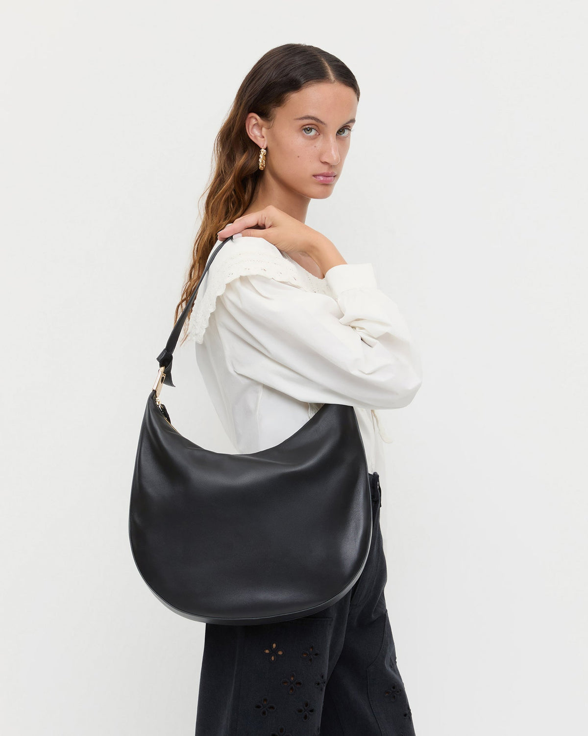 Loeffler Randall Value - Morgan Black Leather Shoulder Bag