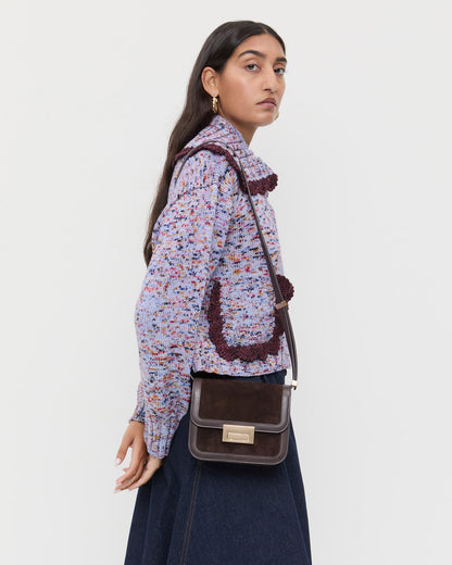 Loeffler Randall Sale - Desi Brown Suede Crossbody