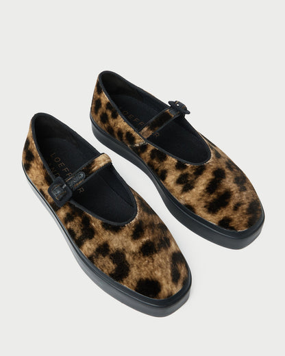 Loeffler Randall Classic - Cooper Leopard Velvet Mary Jane Sneaker