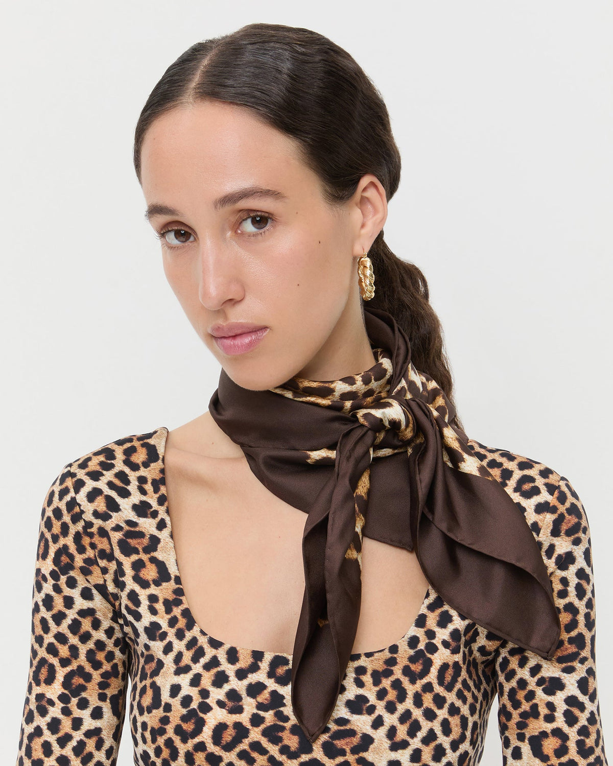 Loeffler Randall Popular - Beverly Leopard Silk Scarf