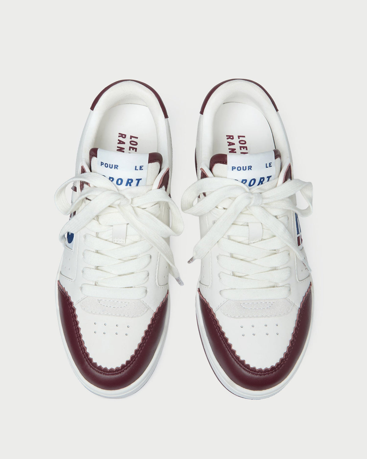 Loeffler Randall Featured - Topspin Cream/Maroon Court Sneaker