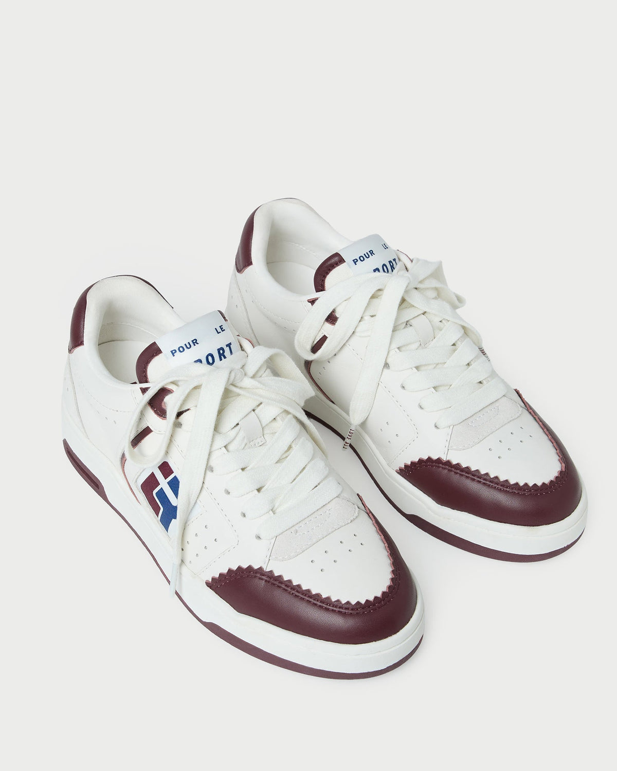 Loeffler Randall Featured - Topspin Cream/Maroon Court Sneaker
