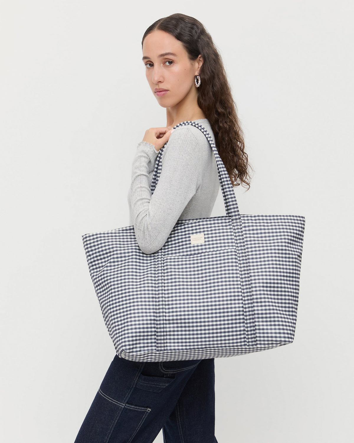 Loeffler Randall Smart Buy - Dina Black/White Gingham Travel Tote