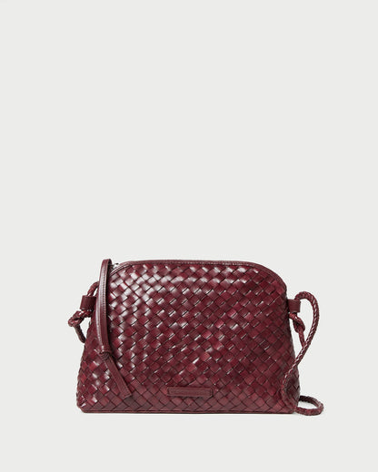 Loeffler Randall Best Price - Mallory Maroon Woven Leather Crossbody