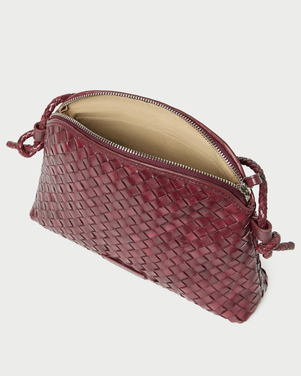Loeffler Randall Best Price - Mallory Maroon Woven Leather Crossbody