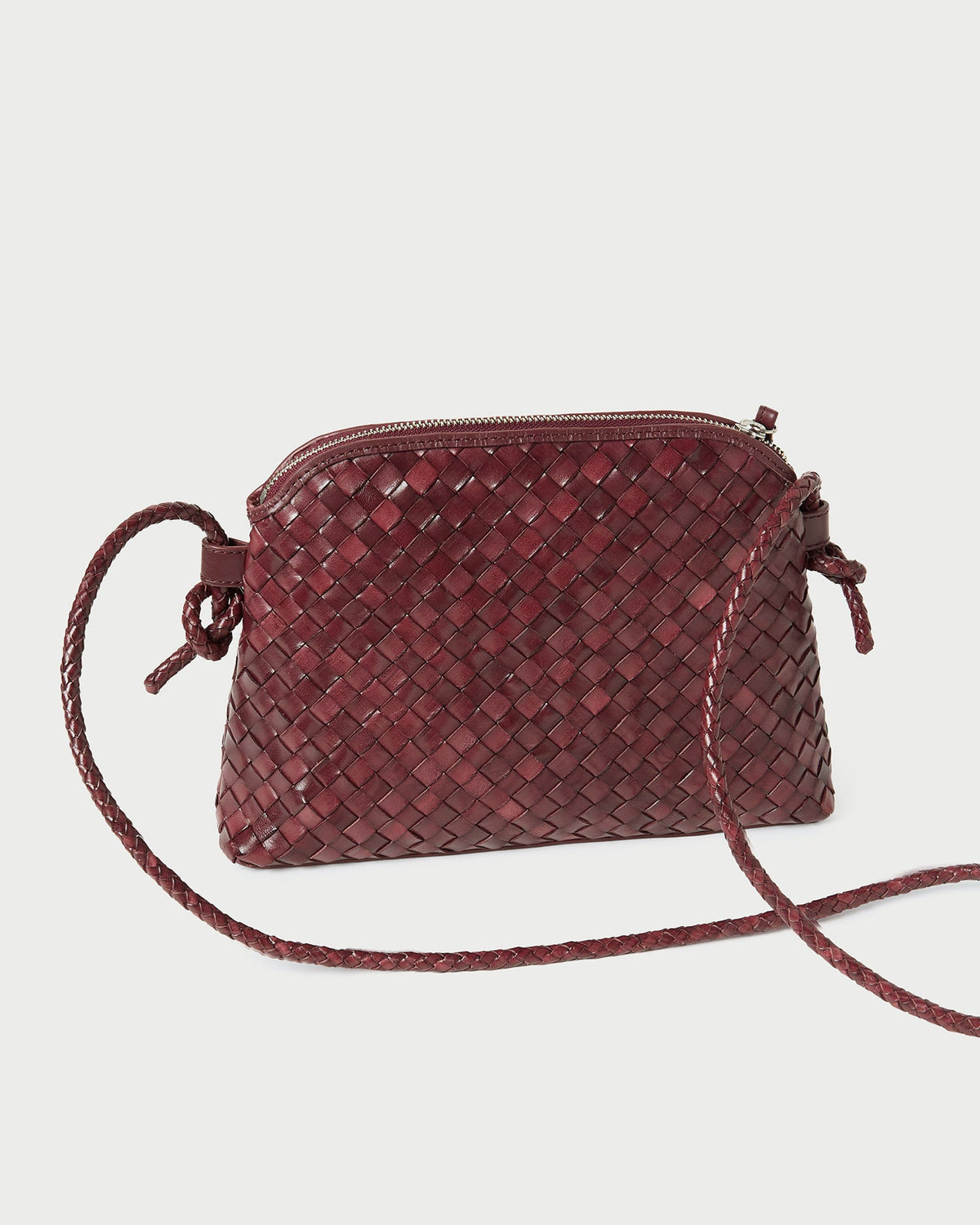 Loeffler Randall Best Price - Mallory Maroon Woven Leather Crossbody