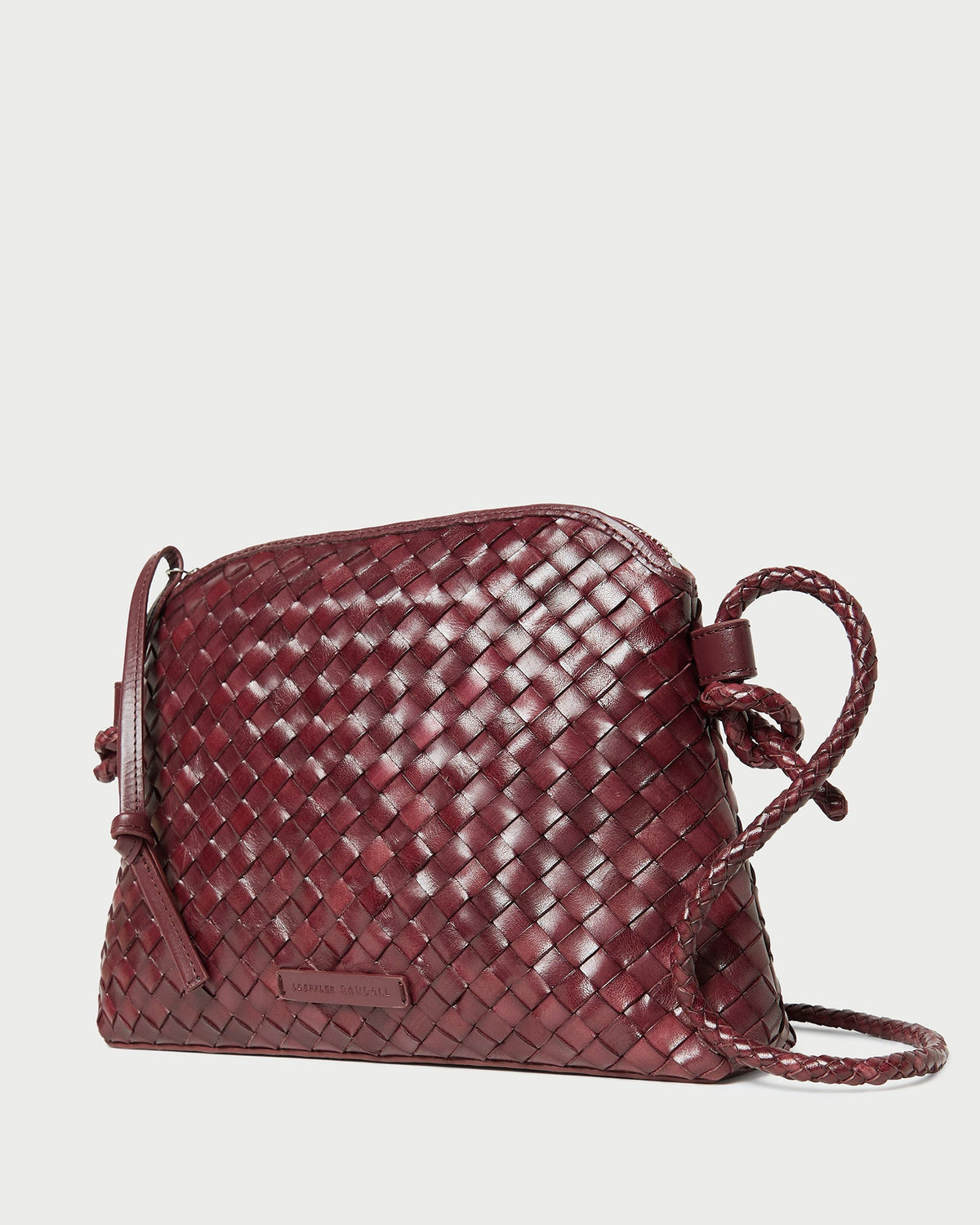Loeffler Randall Best Price - Mallory Maroon Woven Leather Crossbody